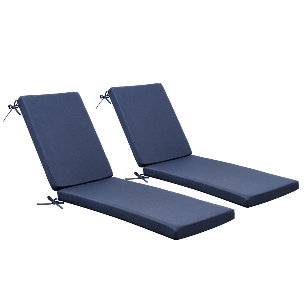 2 Pack Navy Blue Outdoor Chaise Lounge Cushion D428