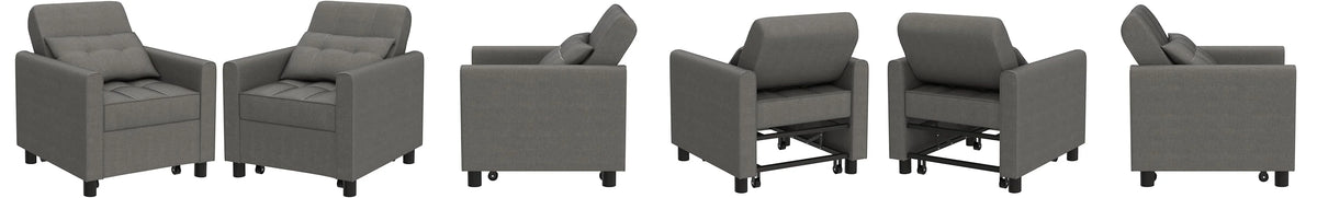 Light Gray Convertible Sofa Bed S7557