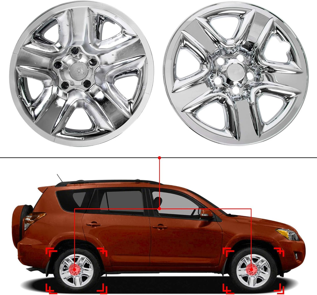 4PCS 17'' Wheel Skin Covers Hub Cap Full Rim Skin Black Pack of 2 A8879