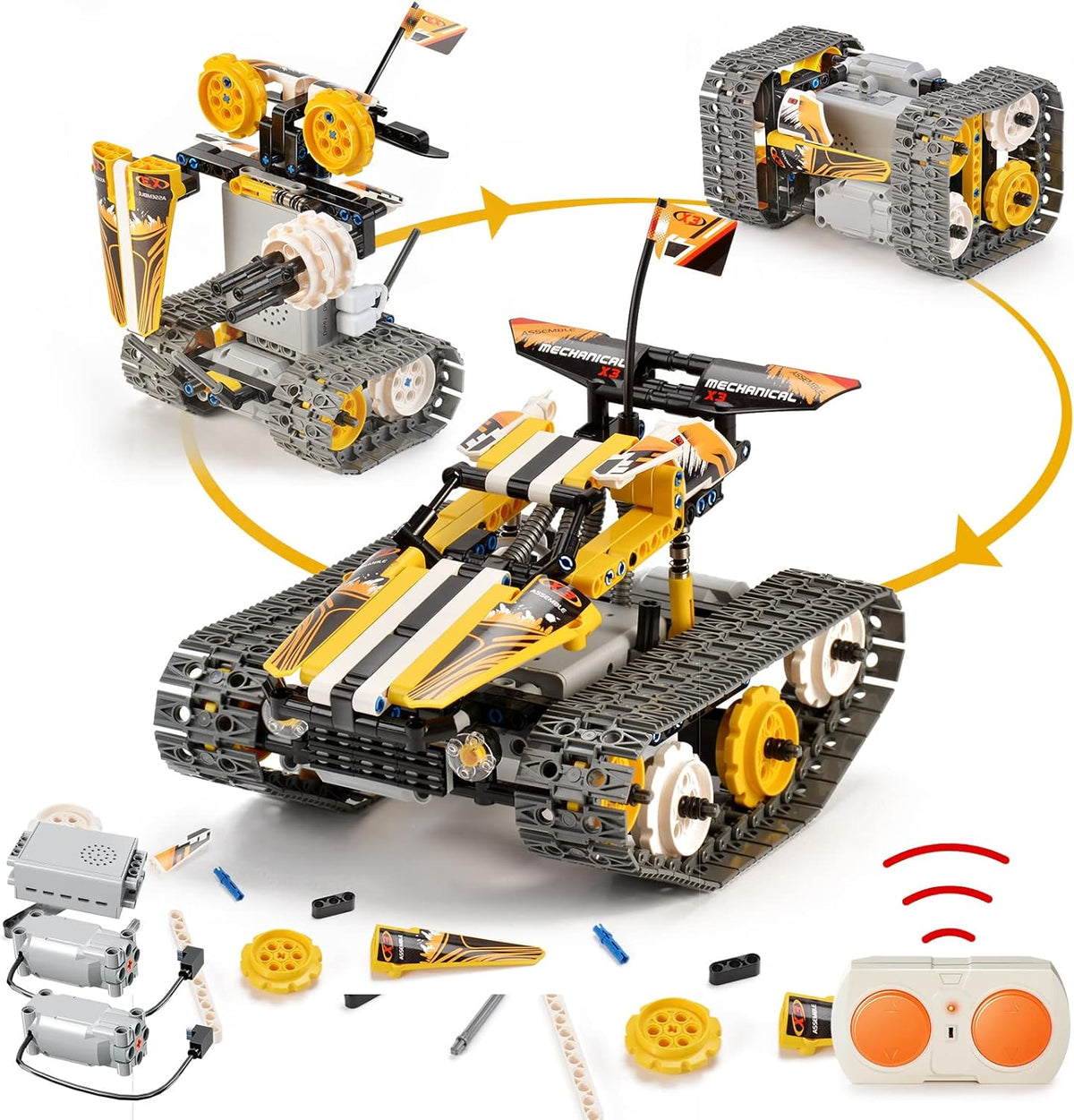 3-in-1 Remote Control Building Block Car Set (395 Pieces) I366