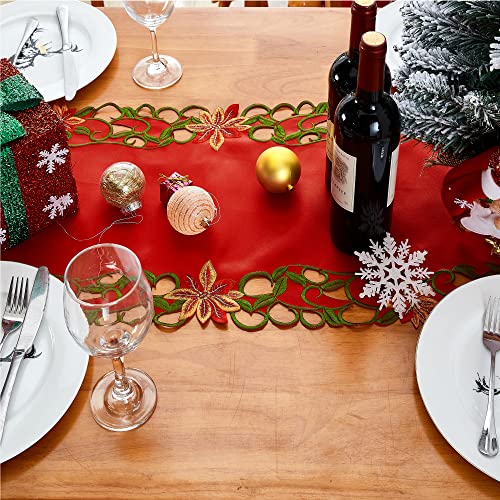 Embroidered Christmas Table Runner 15x87 Inch G2041