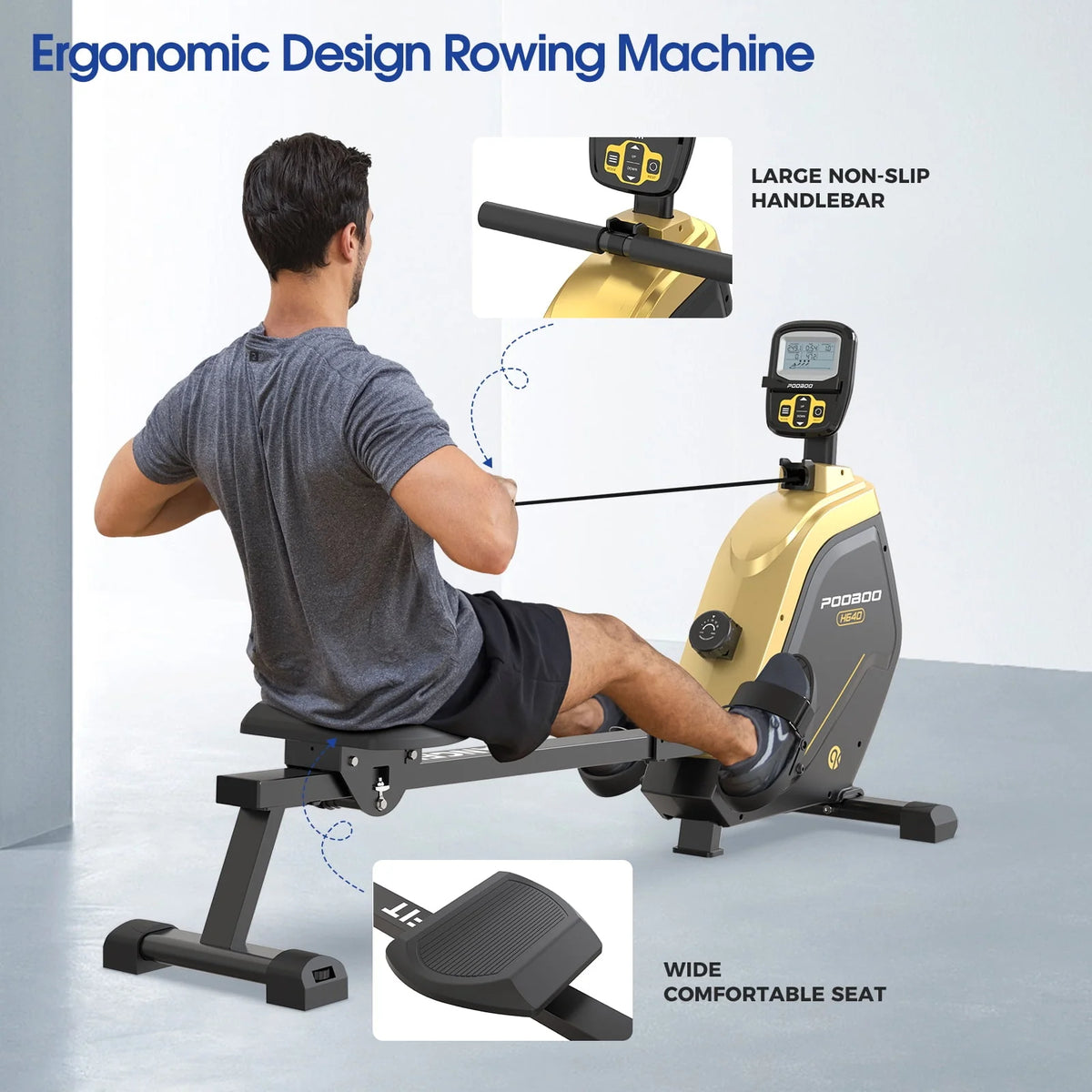 Foldable Magnetic Rowing Machine with 16 Level Resistance N407