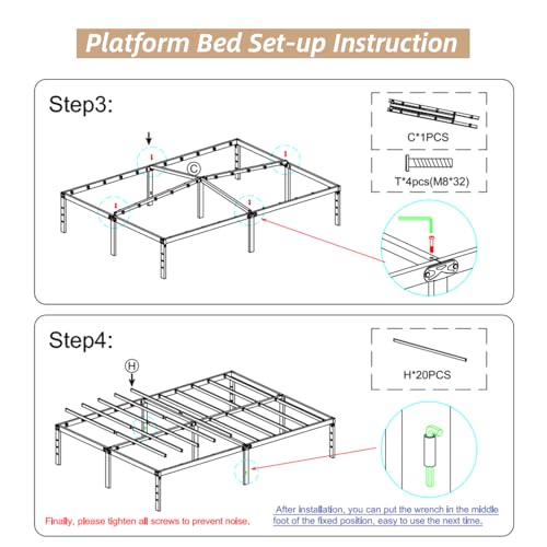 12 Inch Full Metal Bed Frame with Under Bed Storage E84220