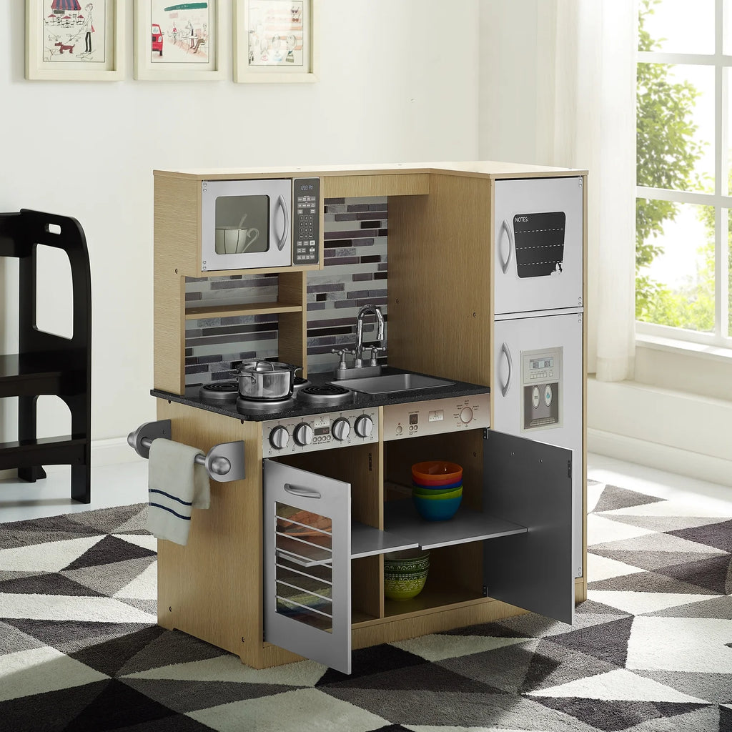 Natural Wooden Kids Play Kitchen F71593