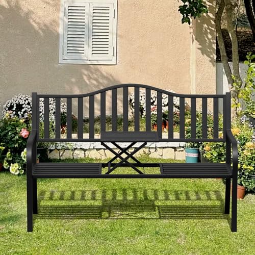 Outdoor Bench with Small Table V9654