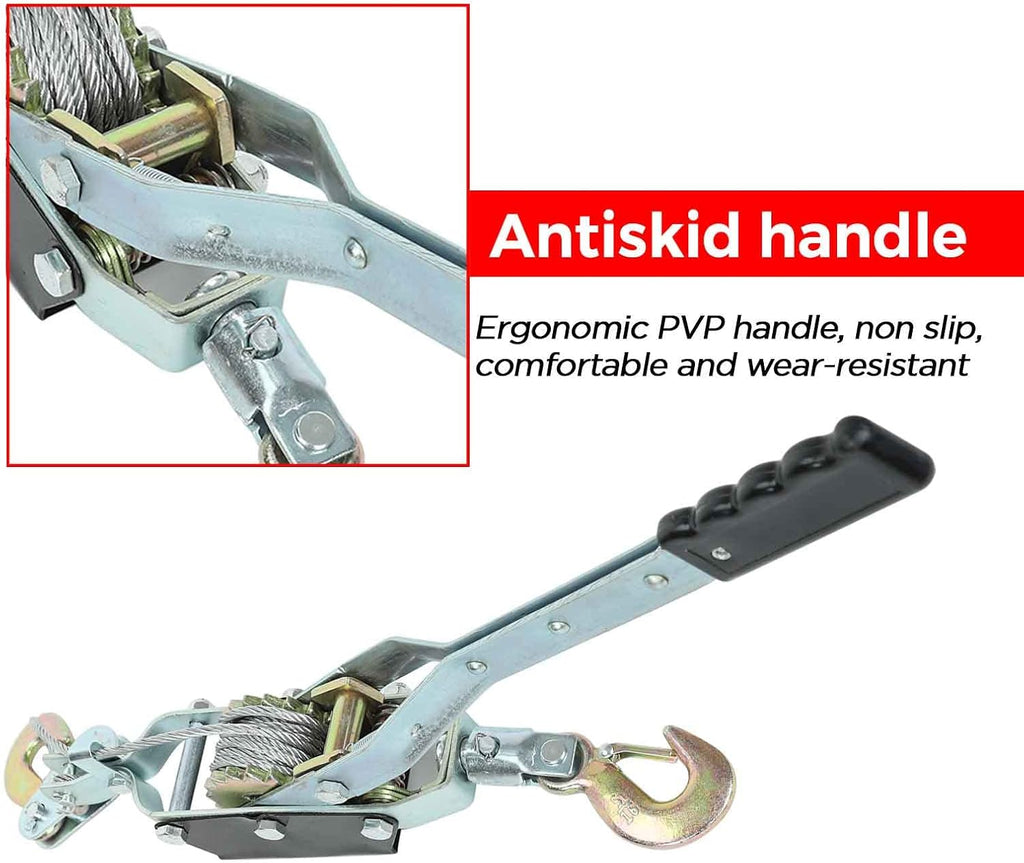 4 Ton Heavy Duty Steel Cable Ratchet Come Along Puller Tool, Pack of 2 I572
