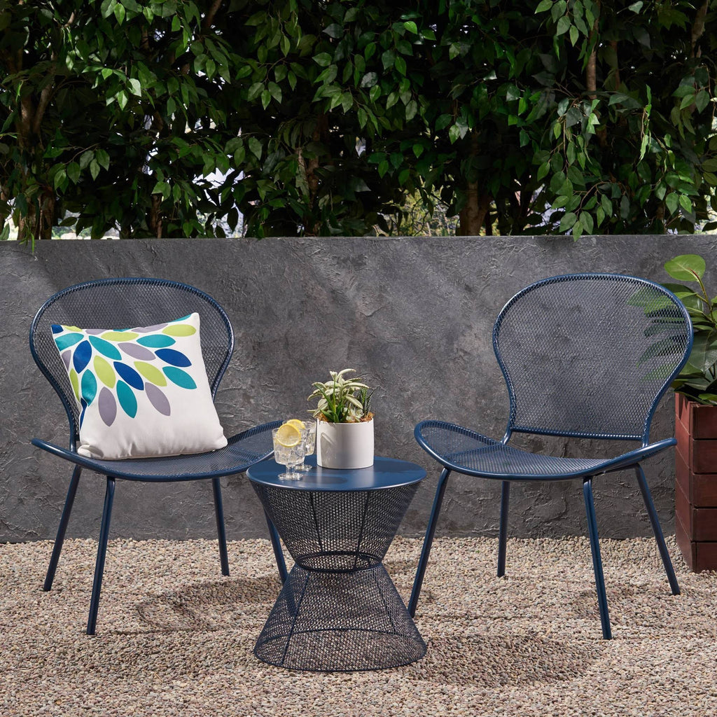3PC Iron Chat Set Matte Navy Blue Y971