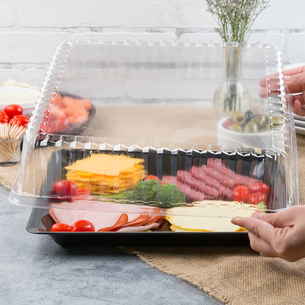 Clear Plastic Square Dome Lid - 40/Case B36519