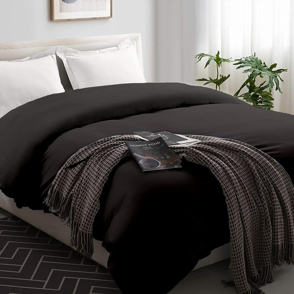 Silver Grey Striped King Duvet Cover with Zipper Closer G370