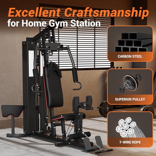 Multifunctional Full Body Workout Machine with 150LBS Weight Stack N335183