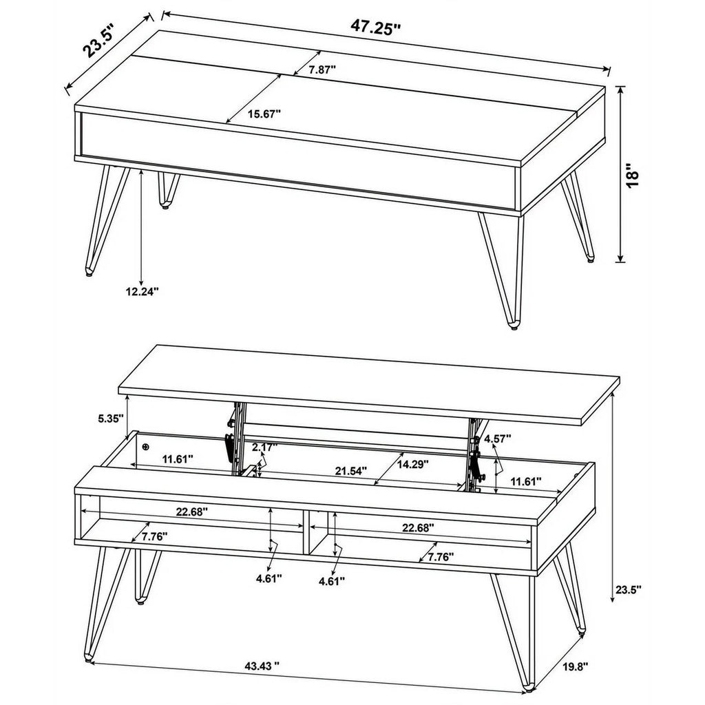 Wood Lift Top Storage Coffee Table B1519