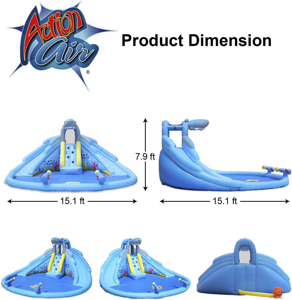 Inflatable Water Slide Double Waterslides Shark Theme Water Park U75954