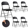 Black Fabric Padded Folding Chair 4 Pack Q345963
