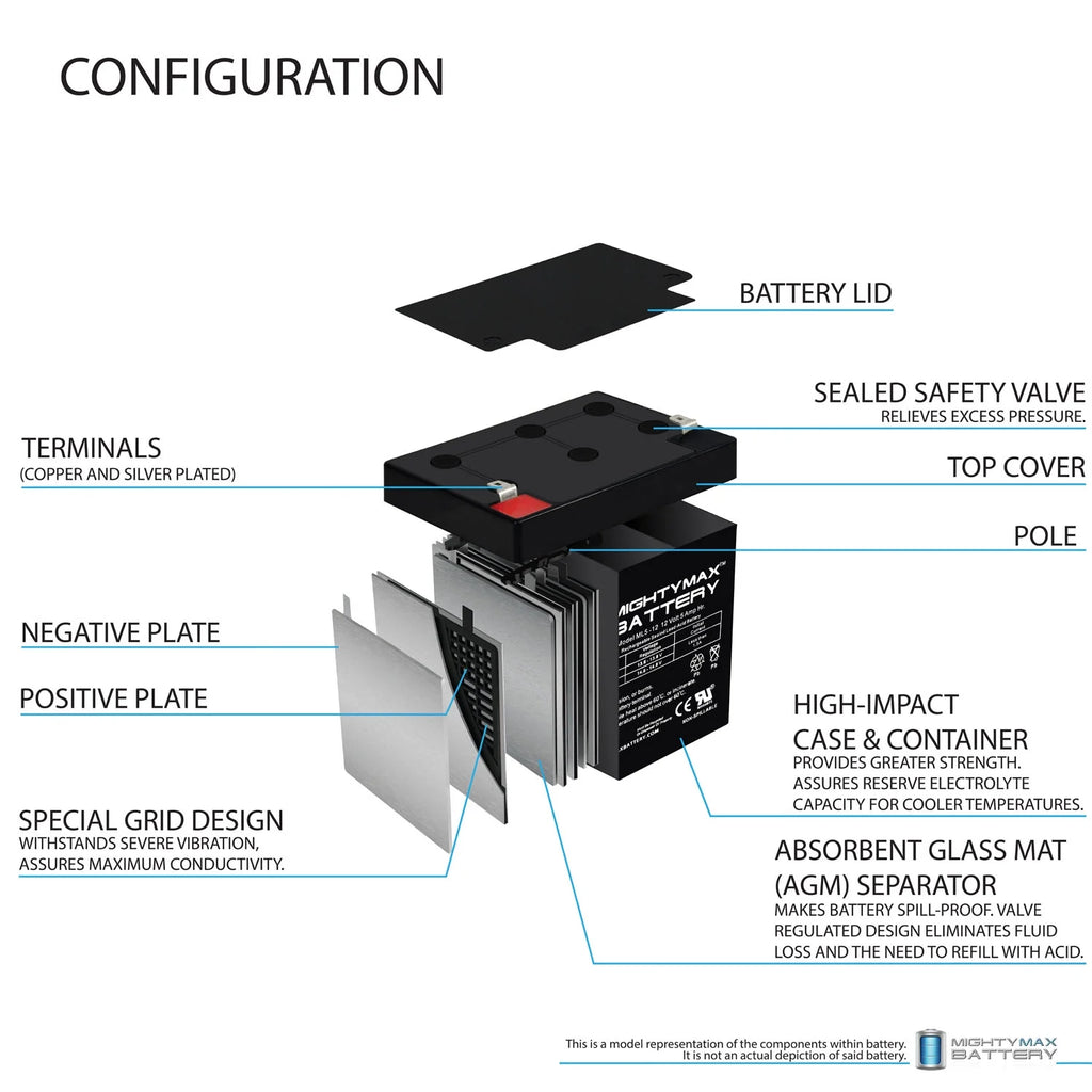 12V 5AH Rechargeable Sealed Lead Acid Battery K546