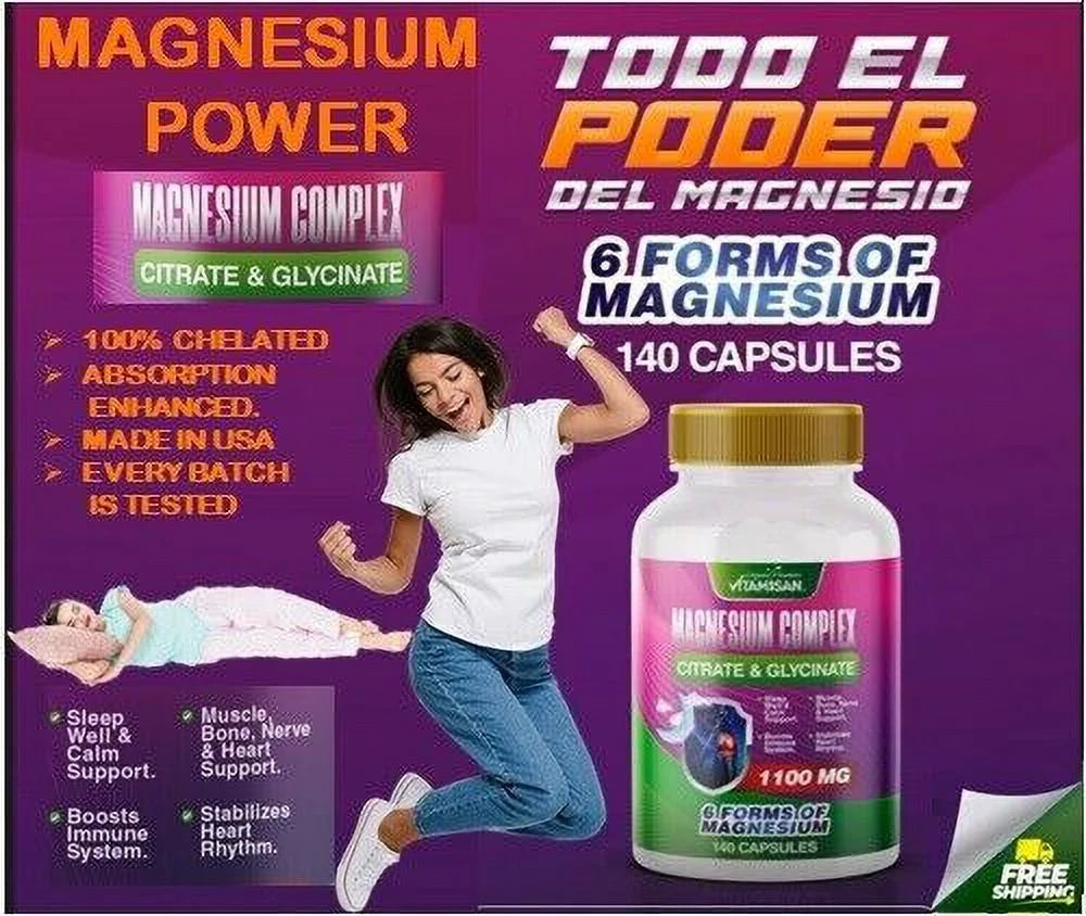 Magnesium Citrate Capsules 1100mg Per Serving 140 Capsules U752001