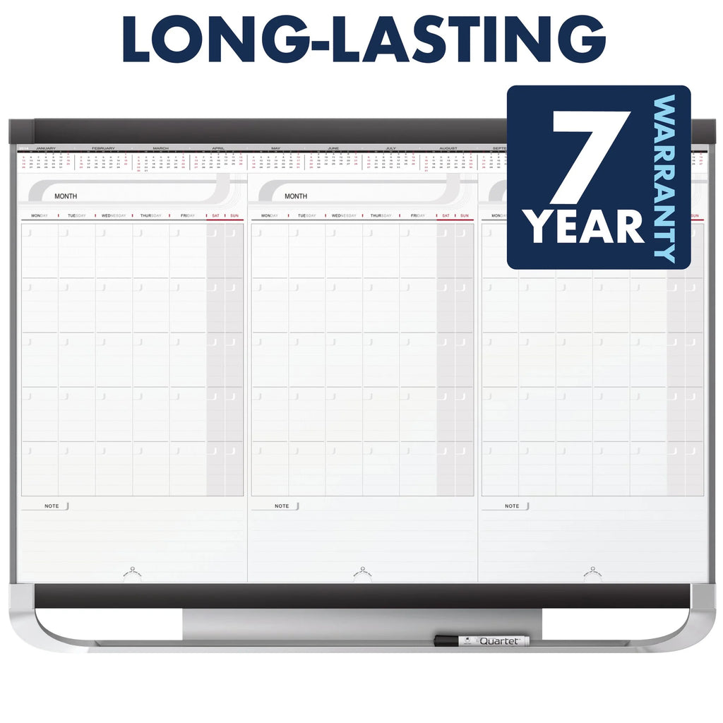 2 Sliding Three Month Calendar Board, 3' x 2', Total Erase Surface F1350