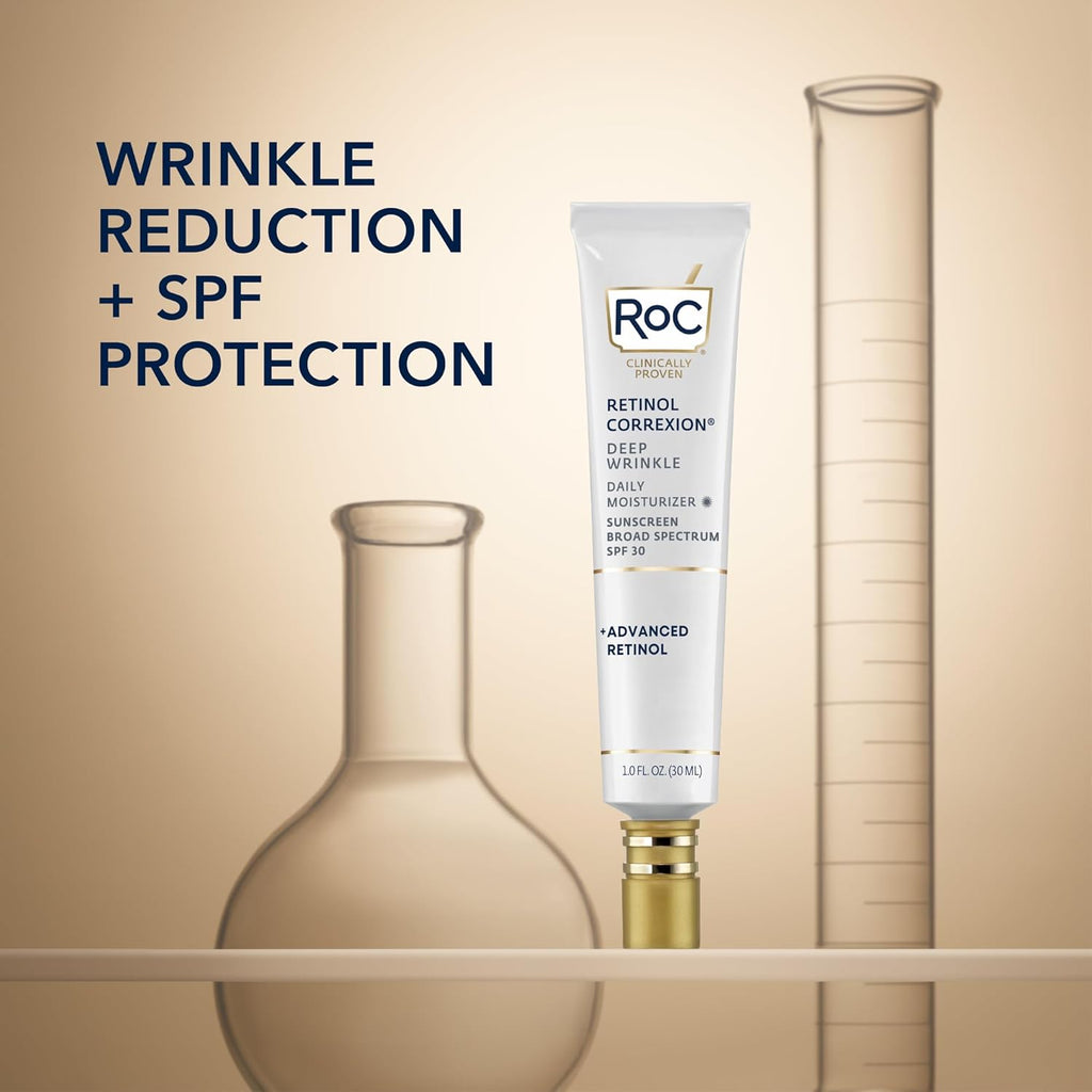 Retinol Correxion Deep Wrinkle Daily Face Moisturizer with Sunscreen SPF 30, 1 Ounce K499896