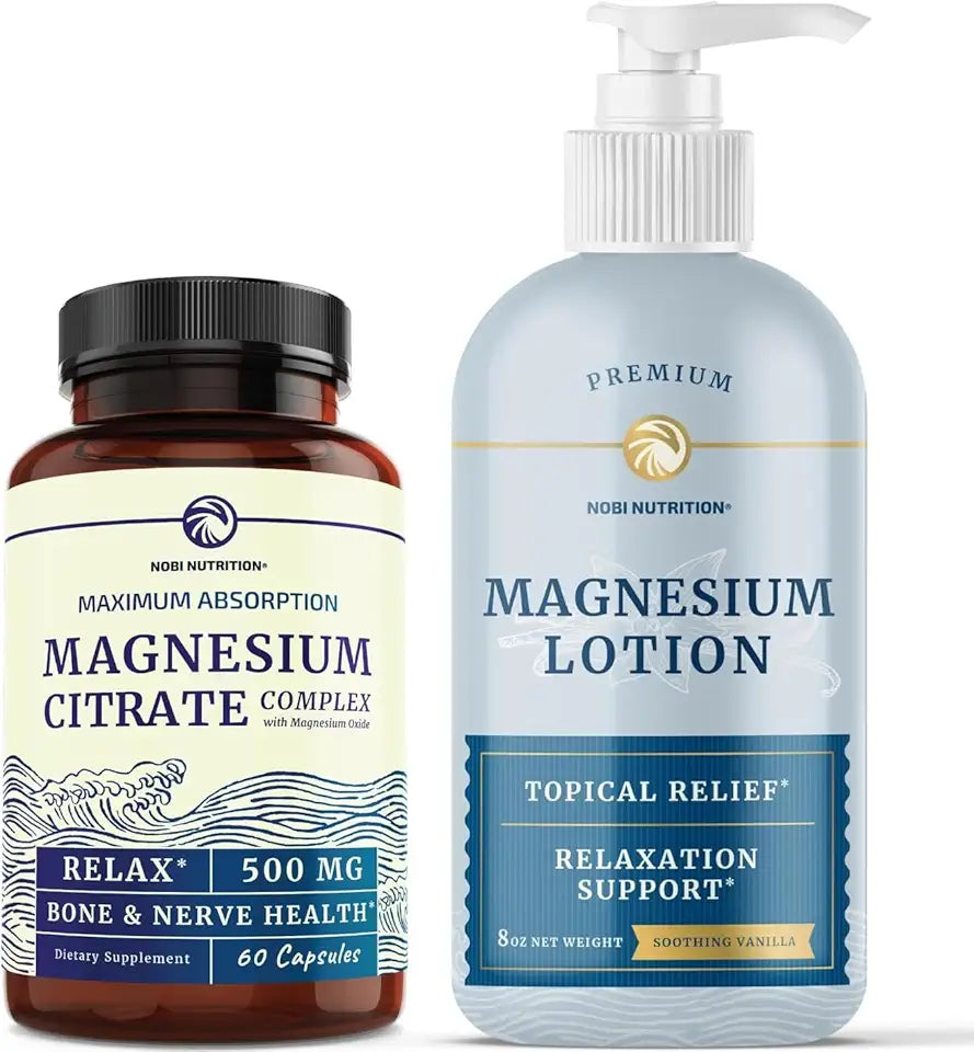 Magnesium Lotion and Magnesium Citrate Supplement 8 Fl Oz I656456