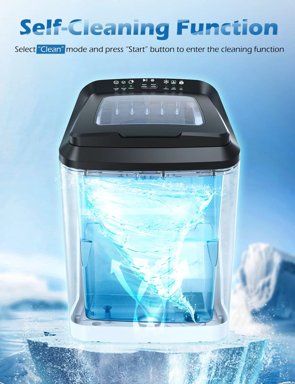 Black Countertop Bullet Ice Maker W1060