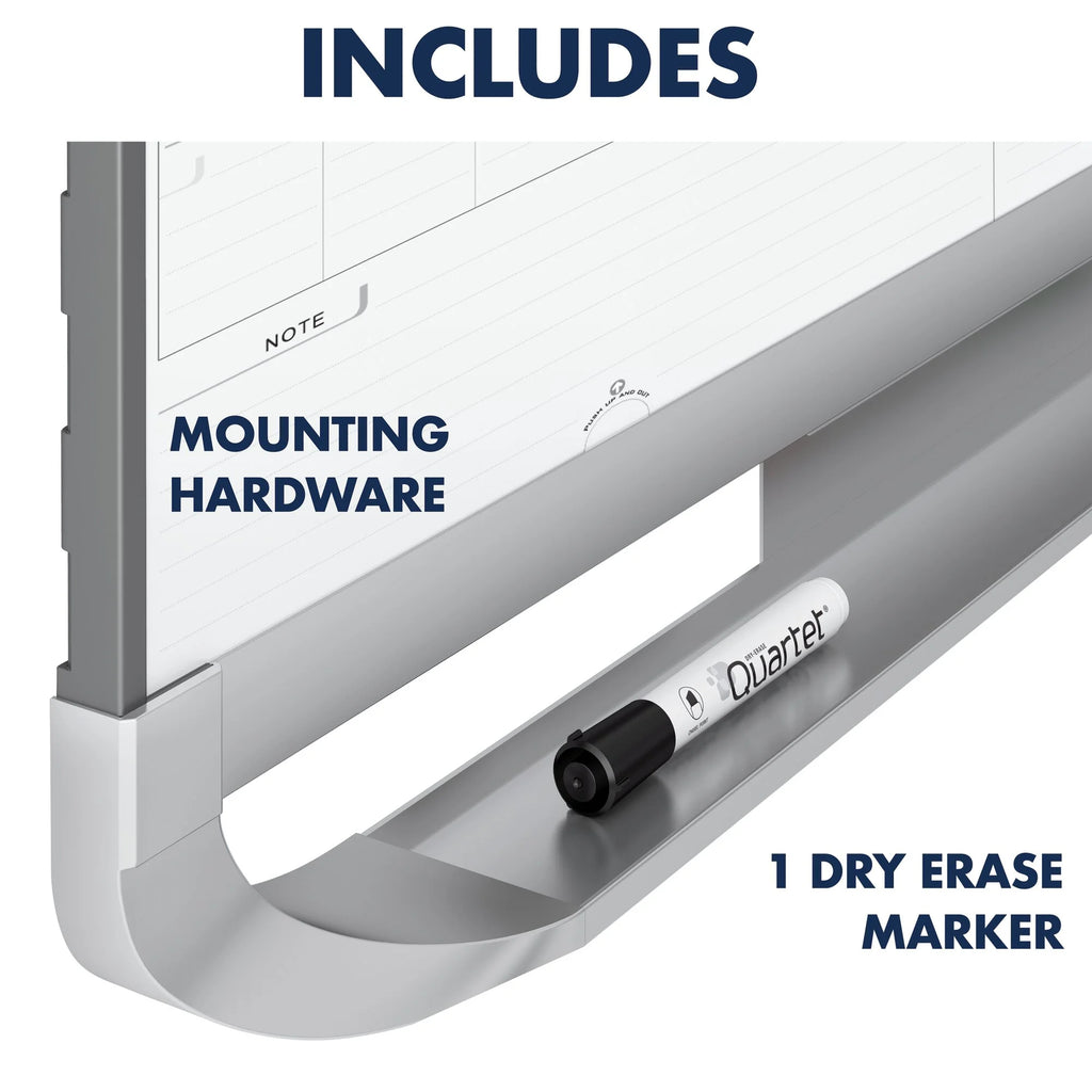 2 Sliding Three Month Calendar Board, 3' x 2', Total Erase Surface F1350