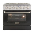 36 in. Natural Gas Range with Black Door M77109