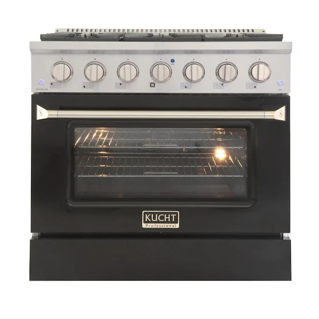 36 in. Natural Gas Range with Black Door M77109