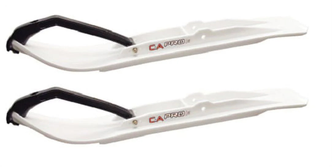 White XT Snowmobile Skis with 8" Round Bars Complete Kit X879458