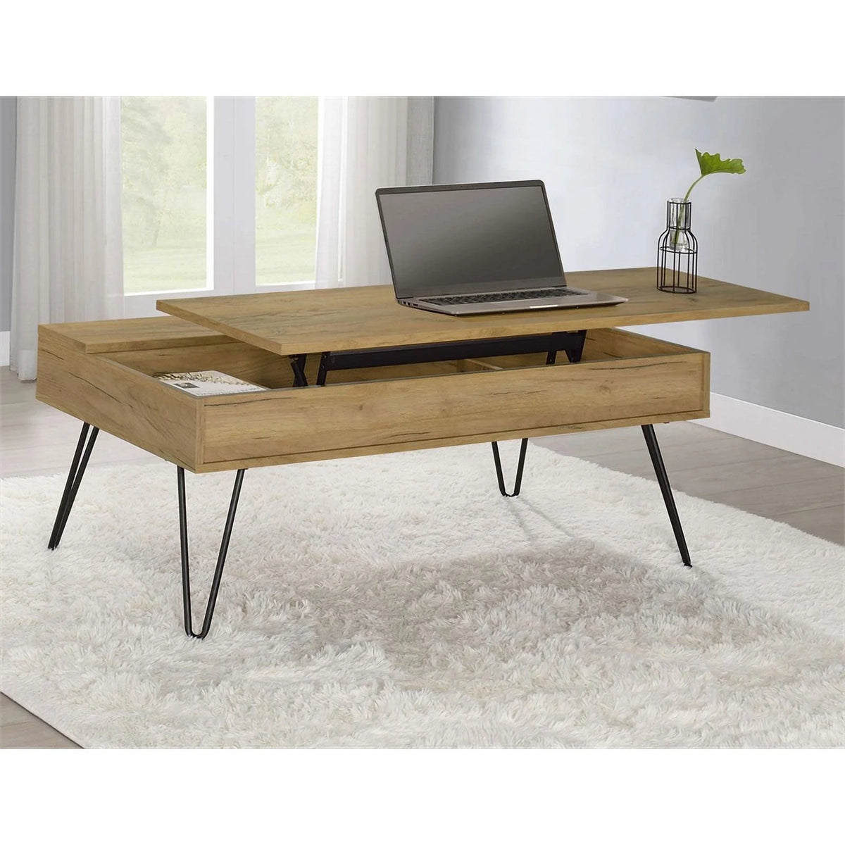 Wood Lift Top Storage Coffee Table B1519