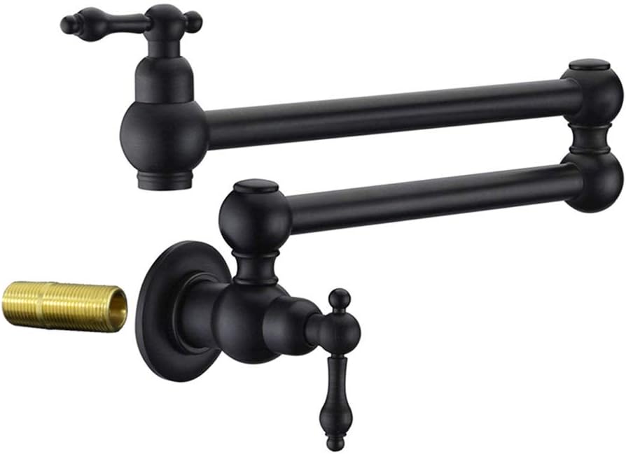 Black Brass Pot Filler Faucet F6534