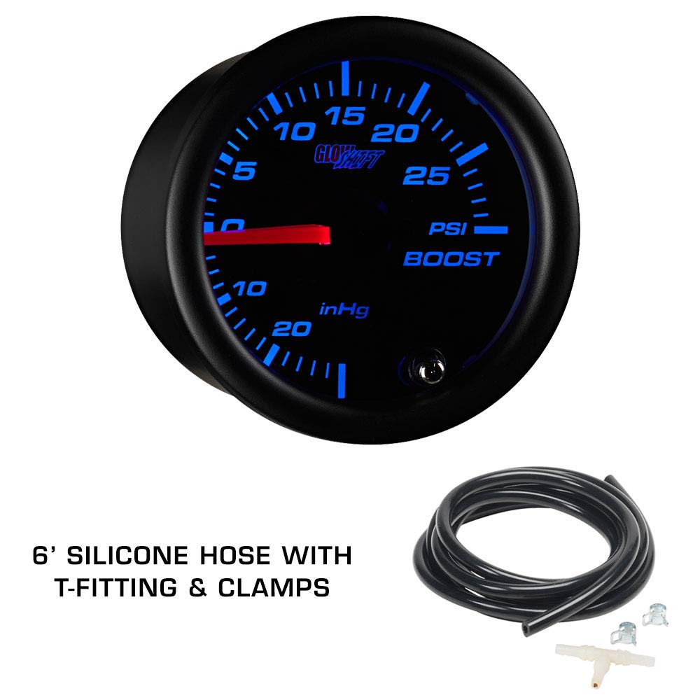 Tinted 7 Color 30 PSI Boost Vacuum Oil Pressure Oil Temperature Gauges Black Triple Pillar Pod I6800