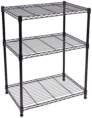Black Steel Adjustable Storage Shelving Unit Q925056