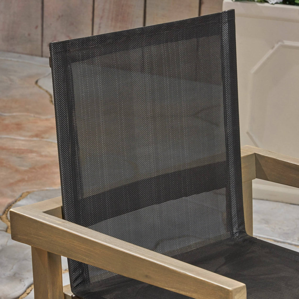Acacia Wood and Mesh Dining Chairs (Set of 2) T378064
