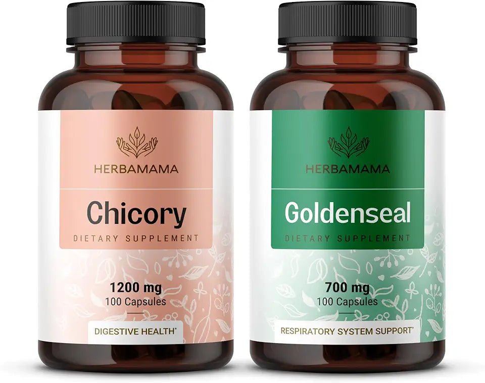 Chicory and Goldenseal Root Capsules 2 Pack Vegan Non-GMO I4268