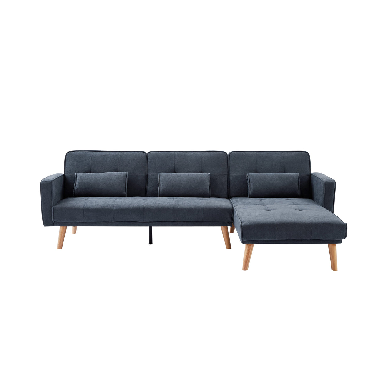 L-shaped Linen Sleeper Sectional Sofa W2333