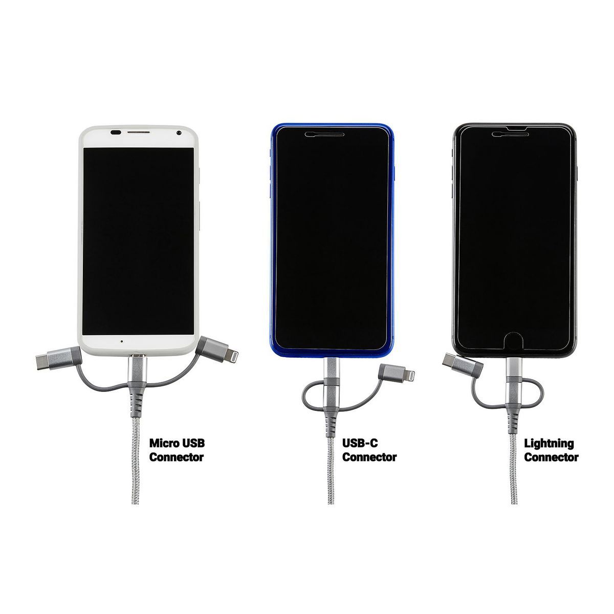 3-in-1 Braided Charging Cable K8148