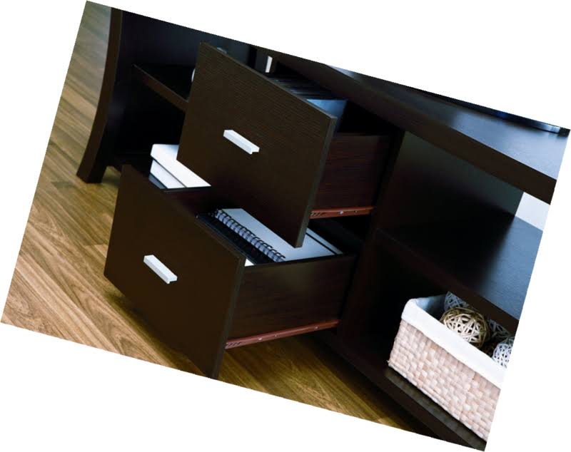 Cappuccino 60-Inch Entertainment Console with Drawer Storage F616721