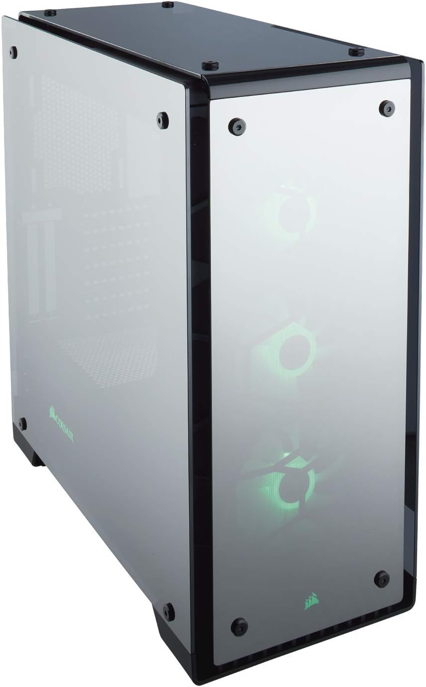 Black Mid-Tower Case with 3 RGB Fans Tempered Glass H713738