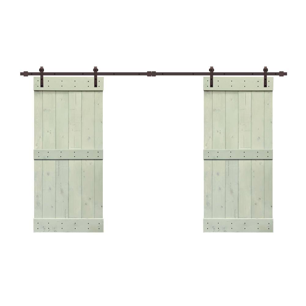 Sage Green Double Barn Door with Hardware Kit X372