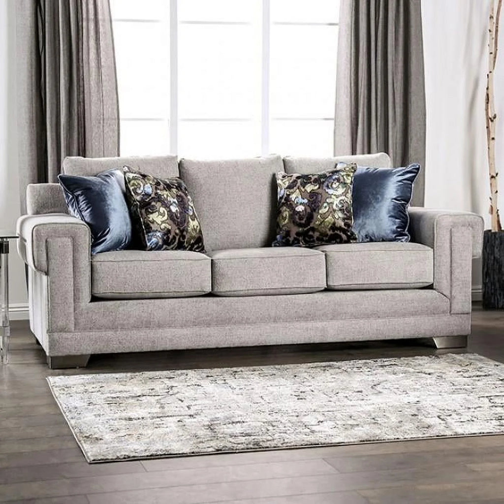 Light Gray Chenille Sofa Y250