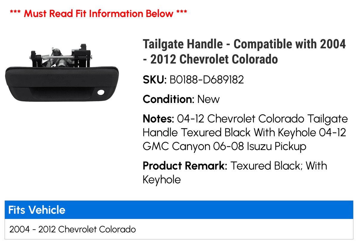 Tailgate Handle for Chevy Colorado G77556