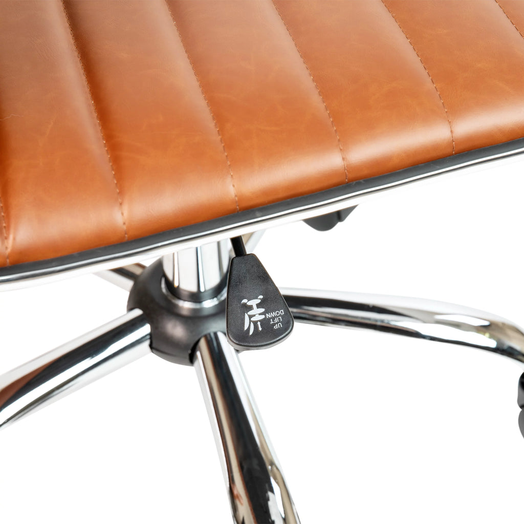 Brown Ribbed Swivel Task Office Chair L695