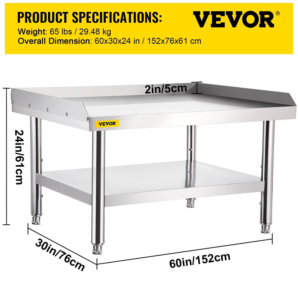 Stainless Steel Grill Table with Undershelf 60*30*24 Inch K836169