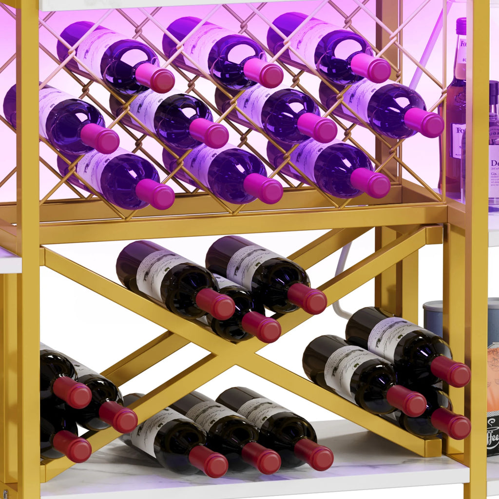 3-Tier Wine Cabinet with LED Lights and Power Outlets N224252