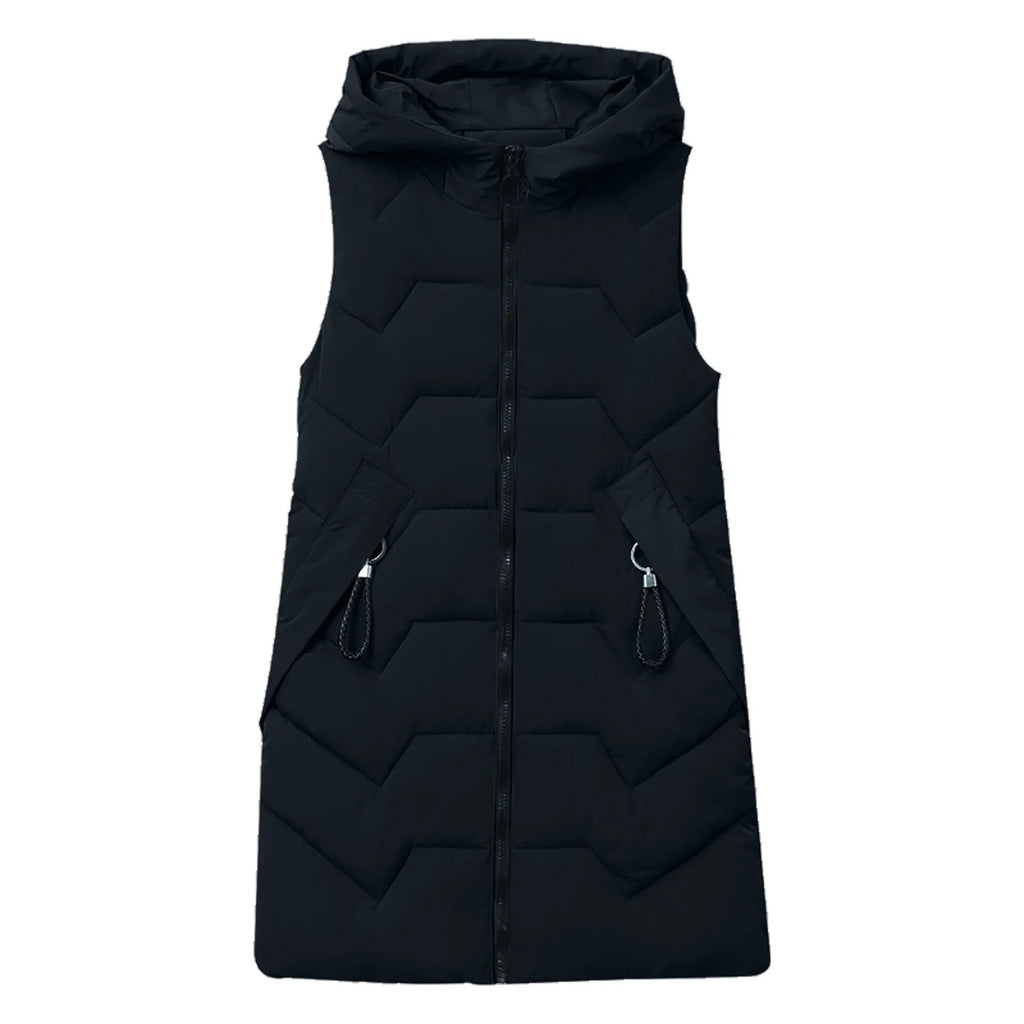 Slim Packable Lightweight Mid-length Puffer Down Vest Waistcoat with Pocket U150