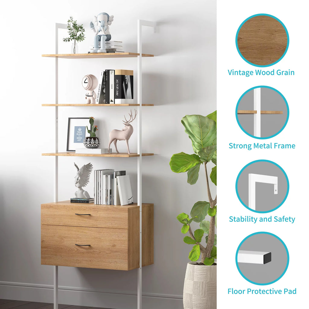 6-Tier Wall-Mounted Bookshelf N7288