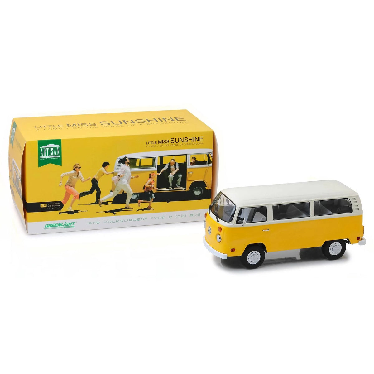 1978 Volkswagen Type 2 Bus Yellow with White Top 1/18 Diecast Model S441
