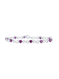Sterling Silver Heart Lab-Created Ruby Diamond Infinity Bracelet 7 Cttw Y6206