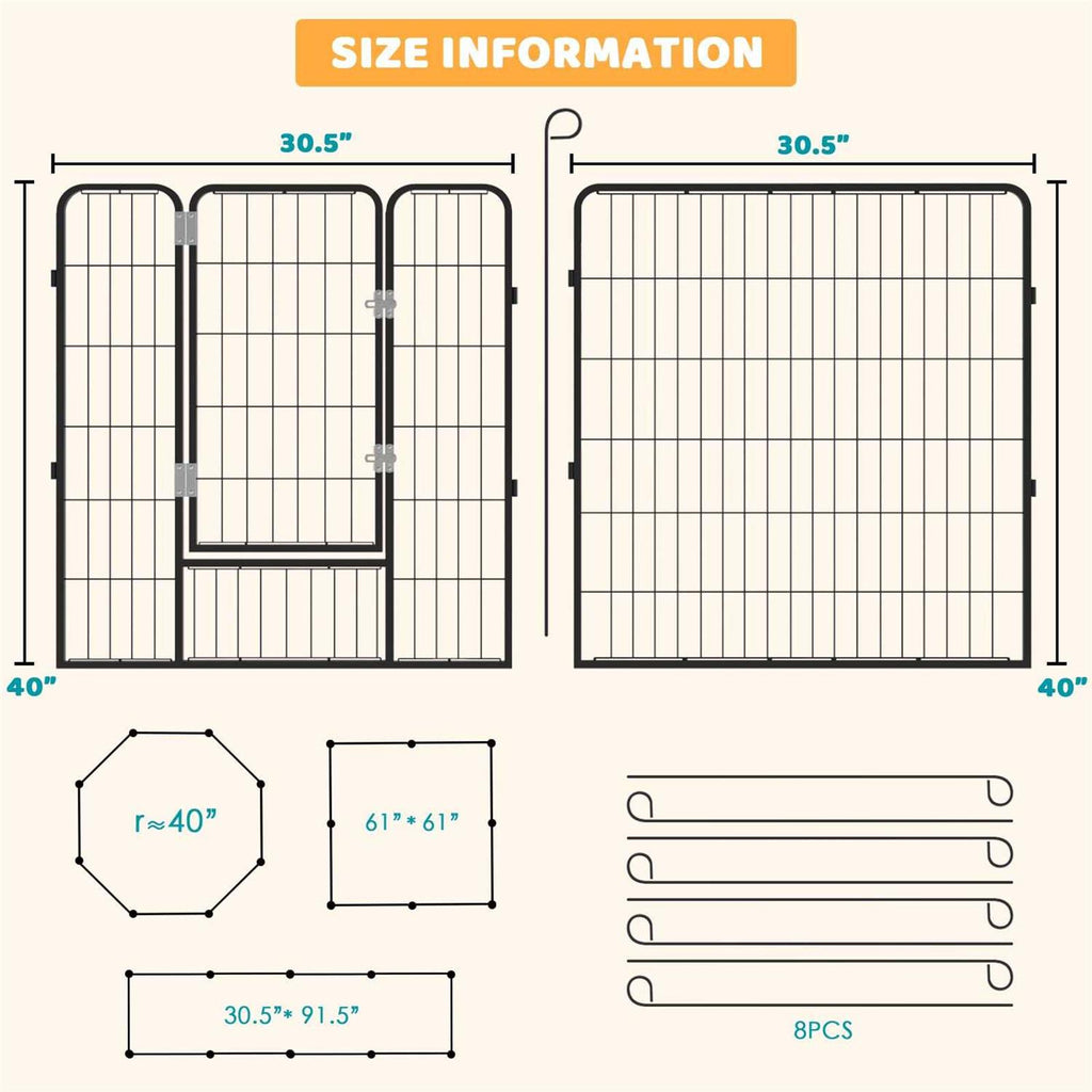Heavy Duty Metal Dog Playpen F49096