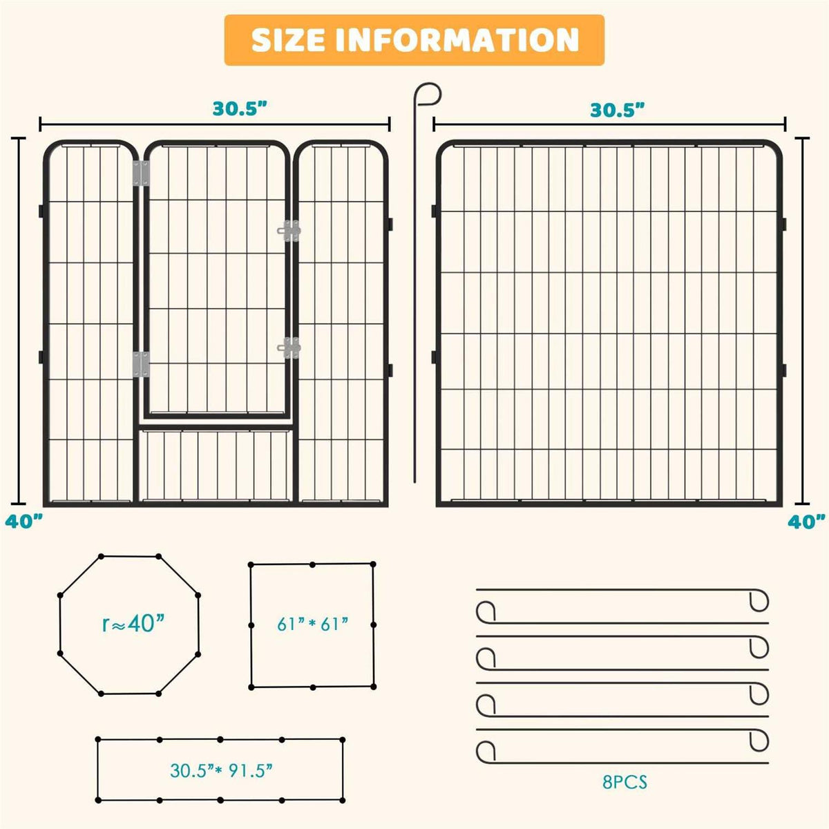 Heavy Duty Metal Dog Playpen F49096