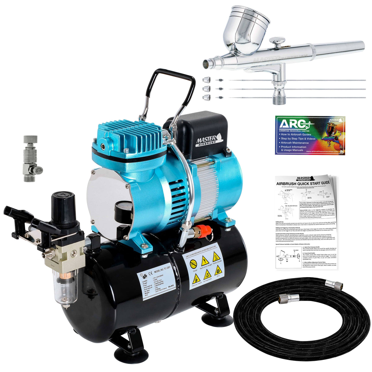 Dual-Action Airbrush Pro Set with Tank Compressor O240173
